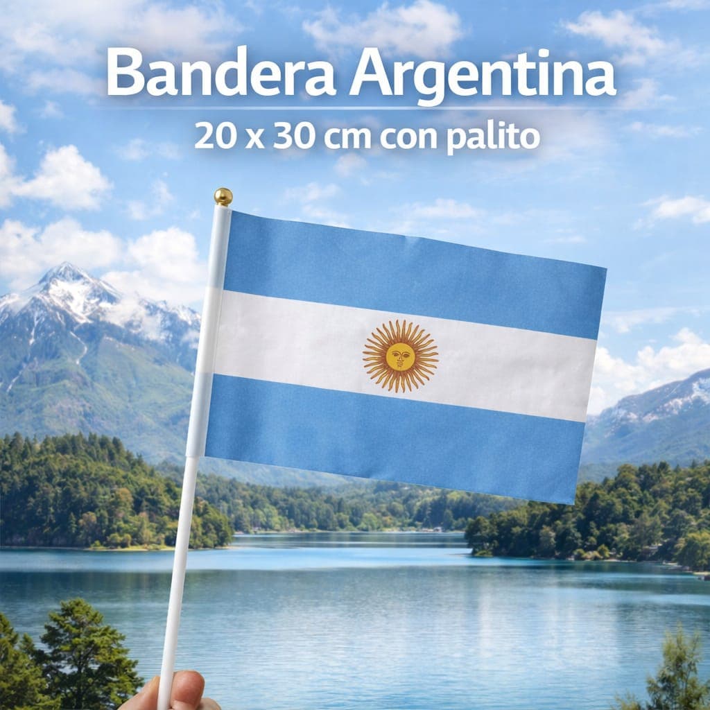 Bandera argentina con palito