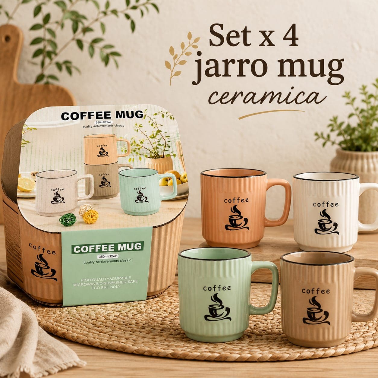 Set x 4 jarros mug
